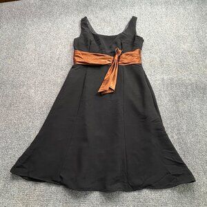 Jessica Howard Dress‎ 12 Black Copper Waist Tie New Years Eve Event Party Prom